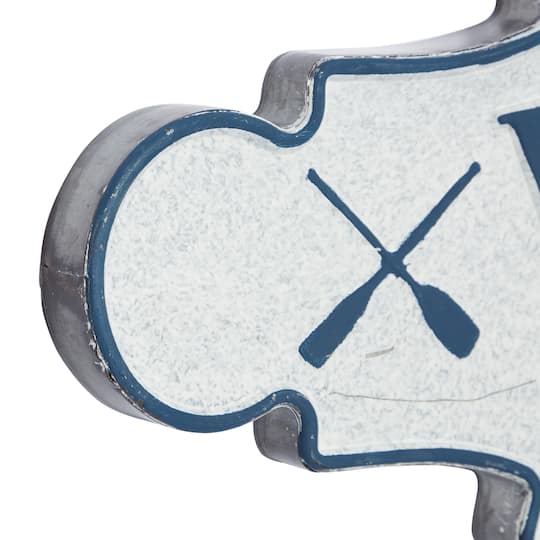 Blue Metal Coastal Sign Wall Décor